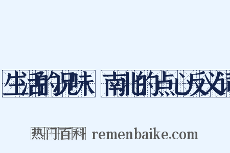 生活的况味·南北的点心反义词是什么意思的图片